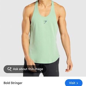 Gymshark Men's Bold Stringer Tank Top in Mint Green